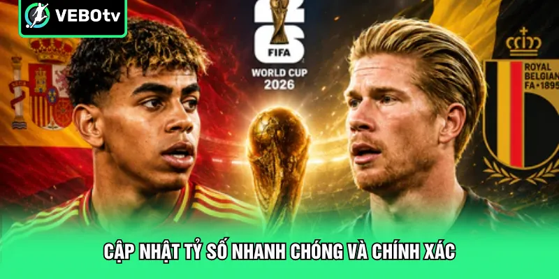 Cập nhật tỷ số nhanh chóng và chính xác